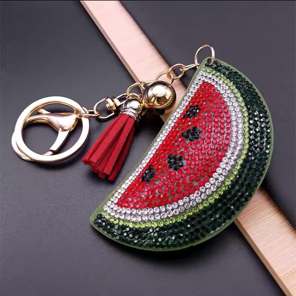 Watermelon Rhinestone Keychain/Keyring/accessories/Jewelry FREE PALESTINE! - Picture 3 of 6